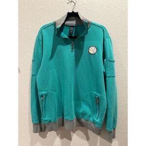 Maui and Sons‎ Men's Quarter Zip in Teal and Gray Size L